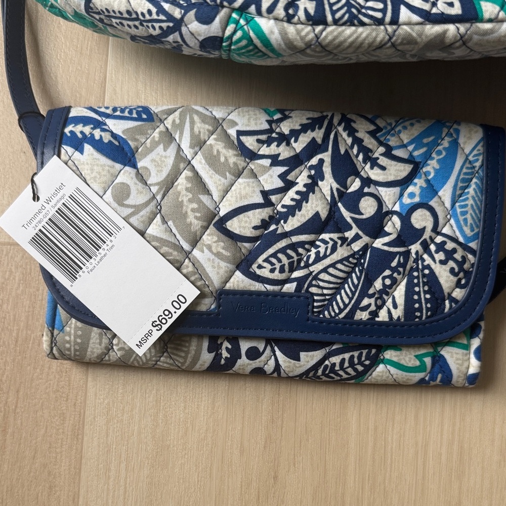 Vera Bradley Blue and Green Quilted Shoulder Bag Set - Picture 3 of 5